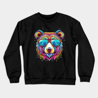 Funny bear colorful painted Crewneck Sweatshirt